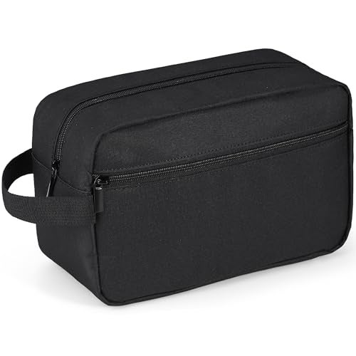 Elviros Travel Toiletry Bag for Women and Men,Lightweight Makeup Bag Hanging Dopp Kit with Shaving Compartment Cosmetic Organizer Large Tool Bag Travel Essentials,Gifts for Men(Large,Black) - Image 1