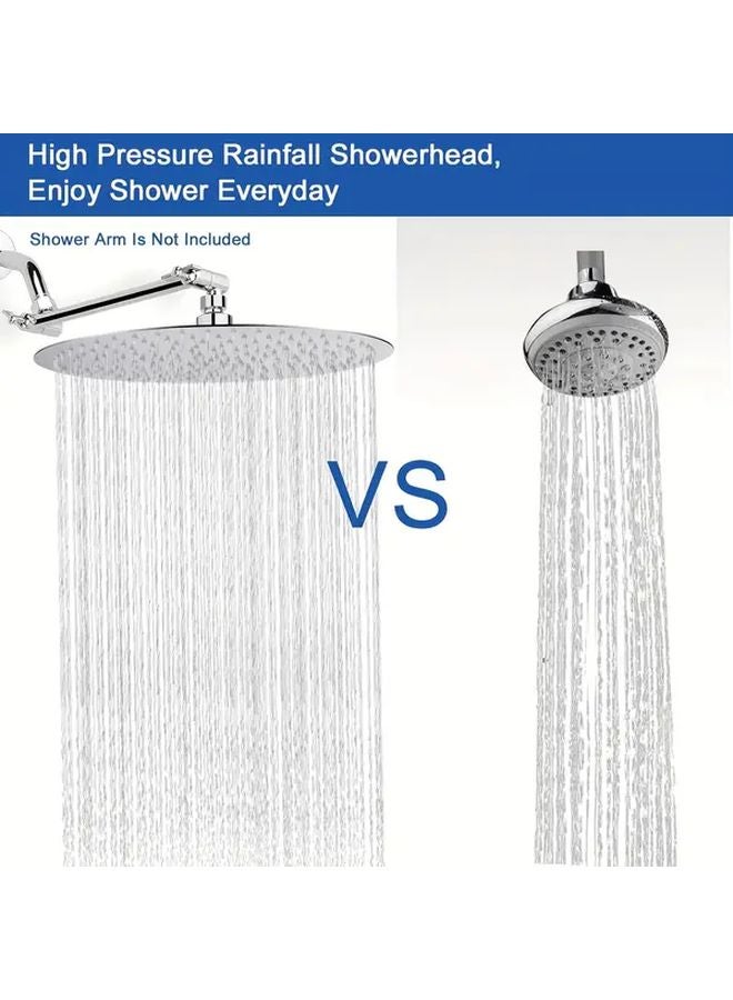 12 Inch Chrome Rainfall Showerhead High Pressure Stainless Steel Water Saving Wall Mounted - Image 3