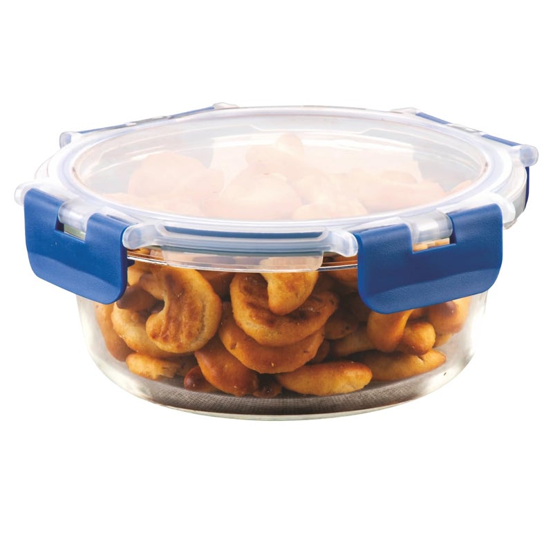 ATTRO Glassox Borosilicate Round Glass Lunch Box with PP Snap Lock Lid Food Storage Container Microwave & Freezer Safe Food-Grade Leak-Proof 620ml, Transparent - Image 5