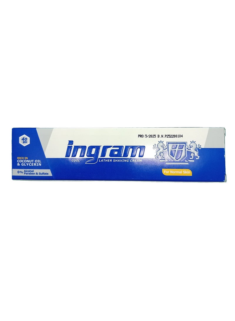 Ingram Cool Lather Shaving Cream Blue 40grams - Image 1