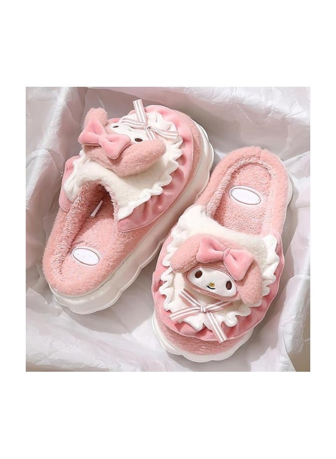 general Cute Melody Cotton Slippers Cute Plush Slippers Ladies Cartoon Home Cotton Slippers Silent Warm Shoes Indoor Home Shoes Ladies - Image 3