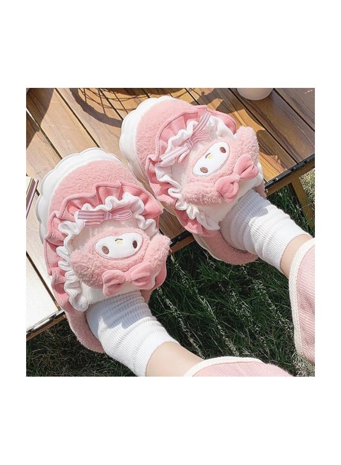 general Cute Melody Cotton Slippers Cute Plush Slippers Ladies Cartoon Home Cotton Slippers Silent Warm Shoes Indoor Home Shoes Ladies - Image 5