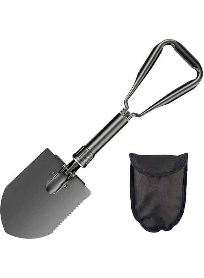 Collapsible Shovel, Heavy Duty Foldable Shovel, Camping Shovel and Pickax, Military Entrenching Tool for Gardening, Camping, Mud&Snow, Off Road, Portable Car Emergency kit BS-303G  - Image 1