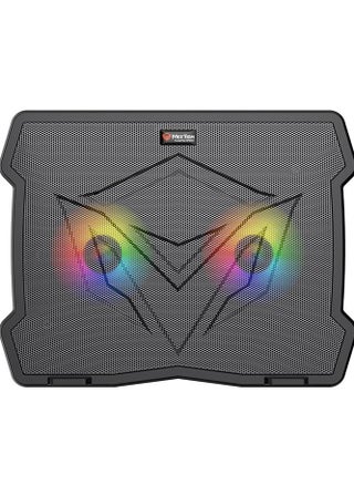 قاعدة تبريد طراز CP2020 من ميشن - قاعدة تبريد للاب توب للالعاب RGB قابلة للتعديل - مع مراوح مزدوجة - حتى 14 بوصة - 2 × USB | MT-CP2020 - اسود - pzsku/ZD109FA8CC245749E143BZ/45/_/1724078830/6fbb9074-8cf6-4800-a918-d86d6fa0ecfc