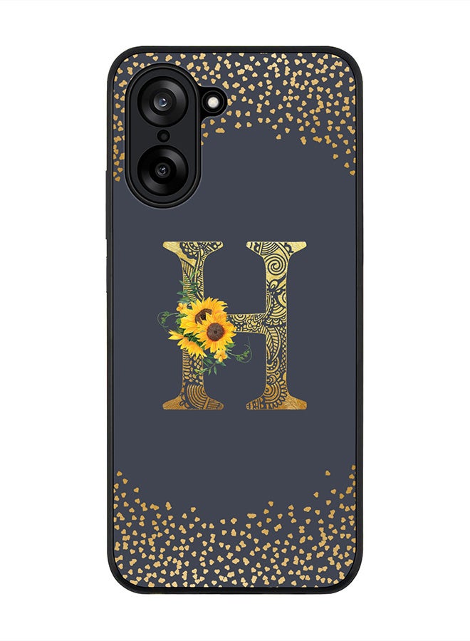 Stylizedd For OnePlus Nord CE5 / Ace 5 Racing Case,Slim fit Camera Protection, Shockproof Thin Phone cover  - Custom Floral Monogram - H  (Grey )