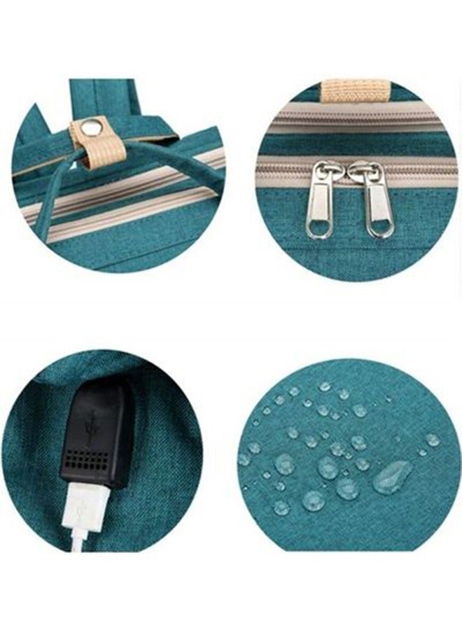 Loquat New Style Multifunctional Portable Mommy Bed Backpack With Mosquito Net For Baby- Green - Image 5