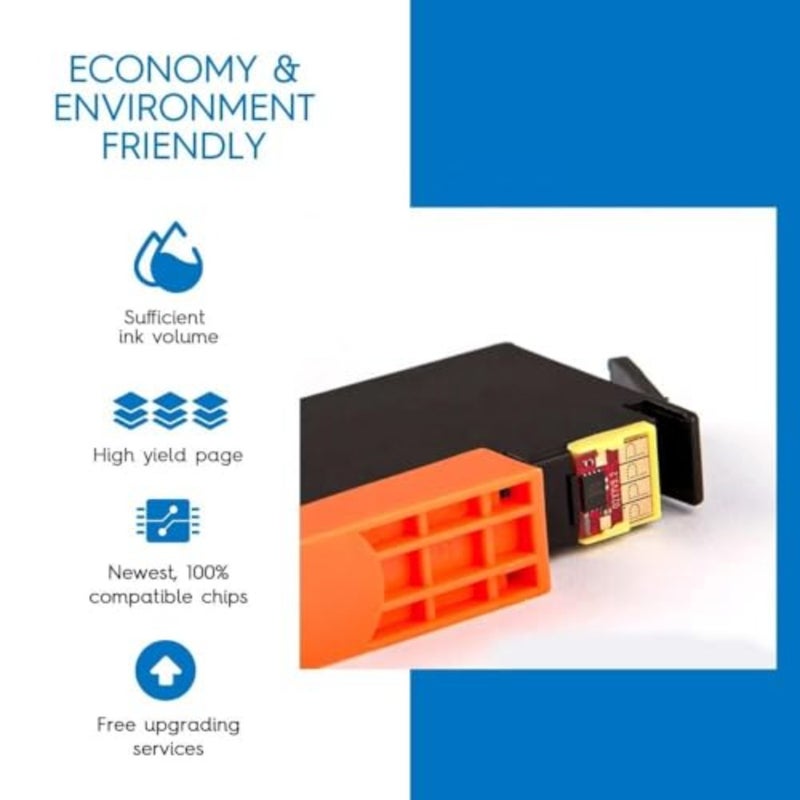 مجموعة الحبر المتوافقة Deskjet Ink Advantage 3525/4615/4625/5525/6520/6525: 4 عبوات باللون الأسود والسماوي والأرجواني والأصفر؛ على أساس الصباغ. عالية الغلة. استنساخ الألوان النابضة بالحياة - Image 2