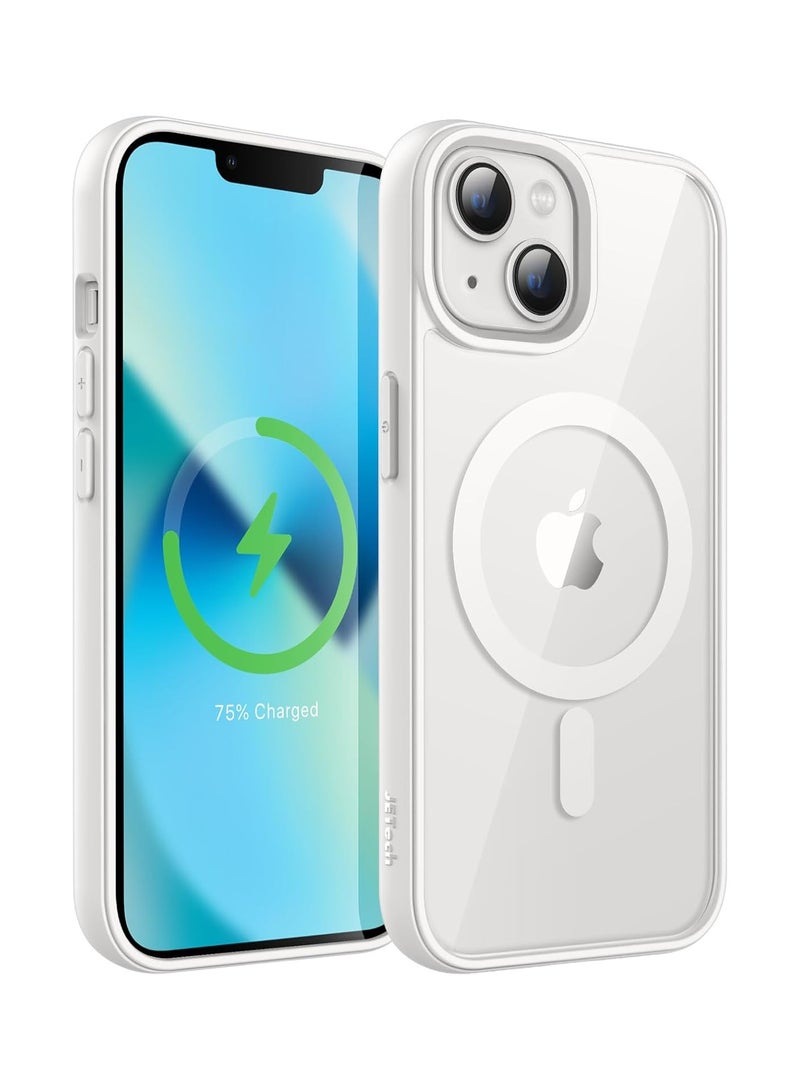 Denx Magnetic Case for iPhone 15 Case, Compatible with MagSafe, Plating Luxury Cover, Clear Soft TPU Shockproof Protective Phone Case, (White)  - Image 1