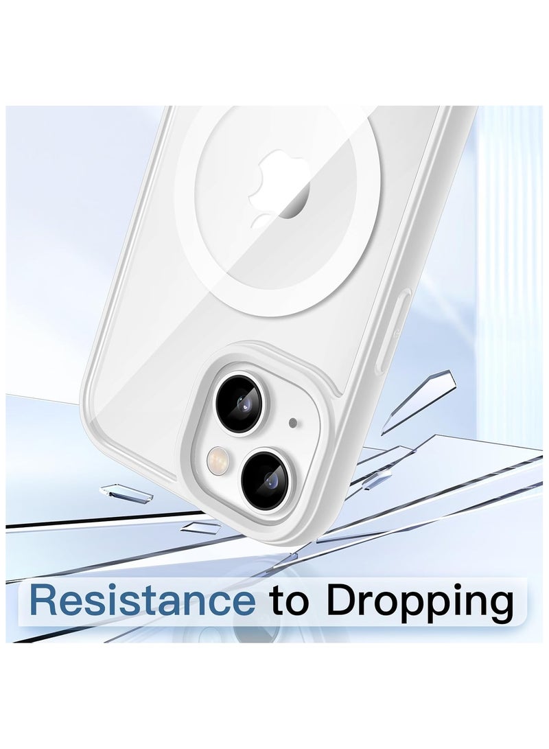 Denx Magnetic Case for iPhone 15 Case, Compatible with MagSafe, Plating Luxury Cover, Clear Soft TPU Shockproof Protective Phone Case, (White)  - Image 4