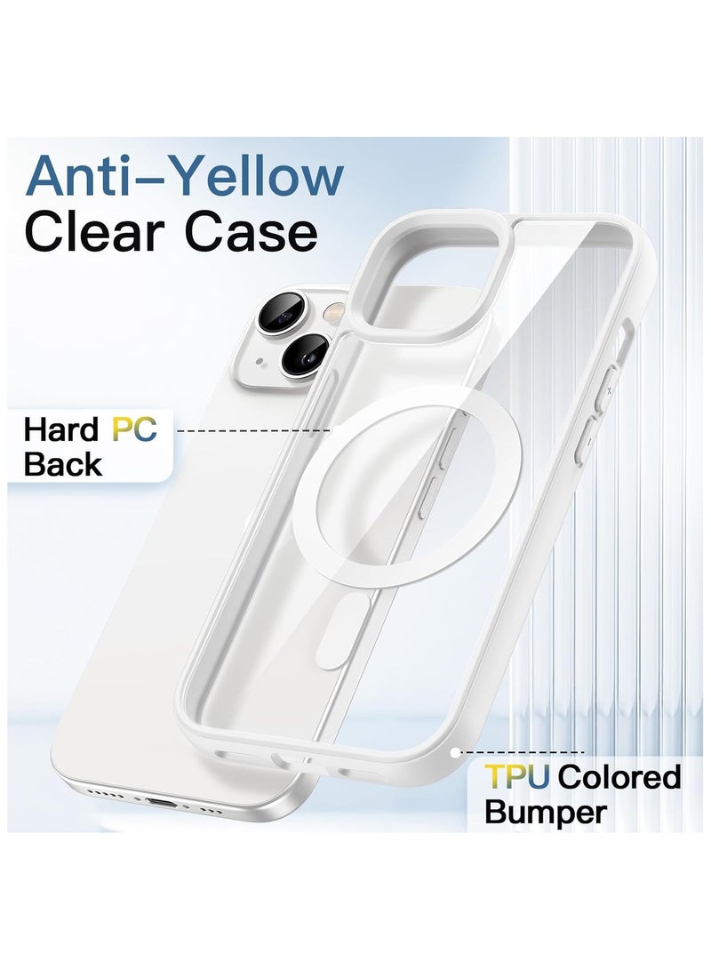 Denx Magnetic Case for iPhone 15 Case, Compatible with MagSafe, Plating Luxury Cover, Clear Soft TPU Shockproof Protective Phone Case, (White)  - Image 5