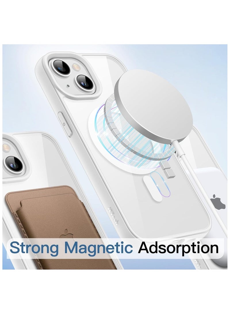 أكاليكس حافظة مغناطيسية لهاتف iPhone 15، متوافقة مع MagSafe، غطاء فاخر مطلي، حافظة هاتف شفافة ناعمة مقاومة للصدمات من مادة TPU، (أبيض) - Image 4
