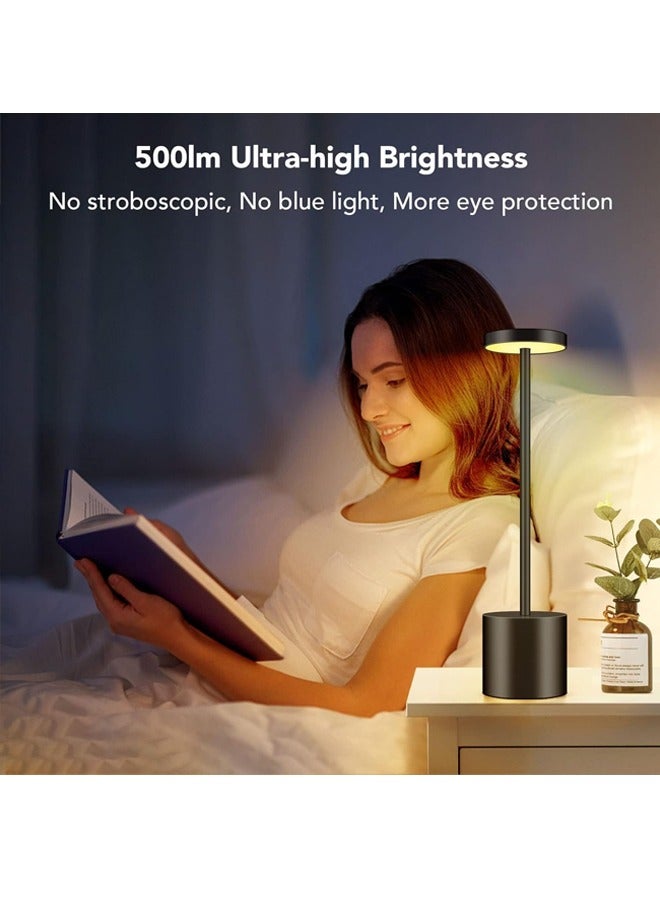 Black LED Night Light Bedroom Table Lamp Triple-Tone Touch-Control LED Desk Lamp Ideal for Reading, Study & Relaxation, Perfect for Students & Office Workers  - Image 5