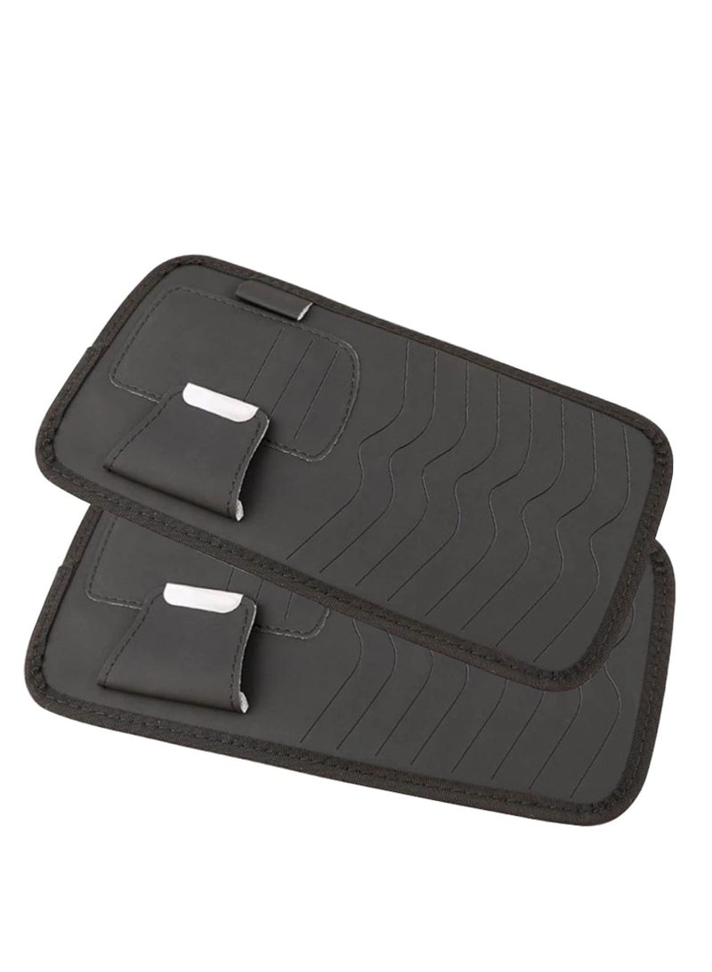 SYOSI Car Sun Visor Interior Accessories Cards, 2 Pack Car Sun Visor Storage Accessory.  Safely Store Your Sunglasses, Pens, Cards with 8 CD or DVD Sleeves (Black)  - Image 1