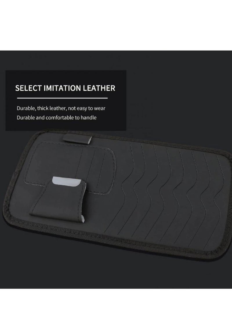 SYOSI Car Sun Visor Interior Accessories Cards, 2 Pack Car Sun Visor Storage Accessory.  Safely Store Your Sunglasses, Pens, Cards with 8 CD or DVD Sleeves (Black)  - Image 2