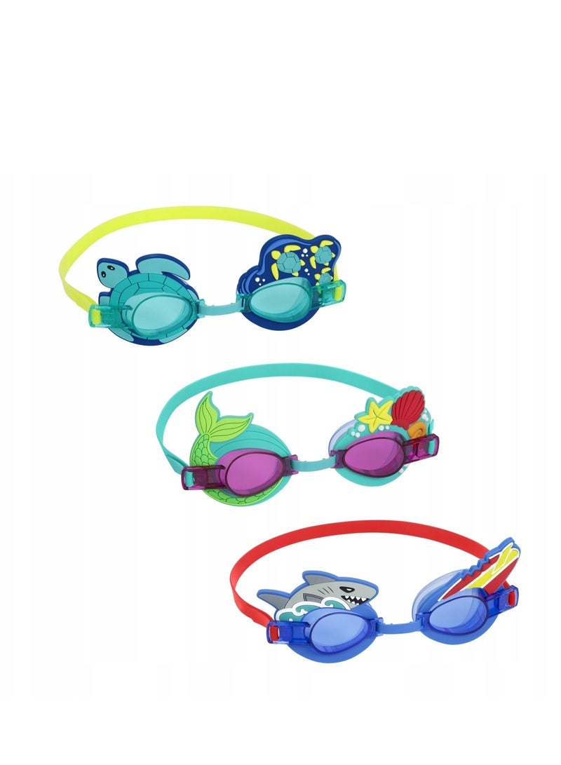 بست واي نظارات سباحة للأطفال من بيست واي  قطعة واحدة تصميم مريح وقابل للتعديل، الاختيار عشوائي 26-21080 - Image 5