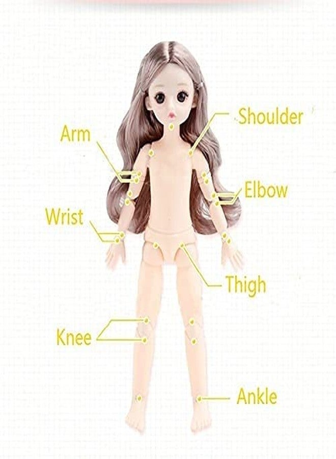 Tickles Set Movable Jointed Makeup Cute Girl Brown Eyes Fashionable Doll for Kids Girls Pack of 2 (Size: 30 cm Color & Design: May Vary) - Image 5