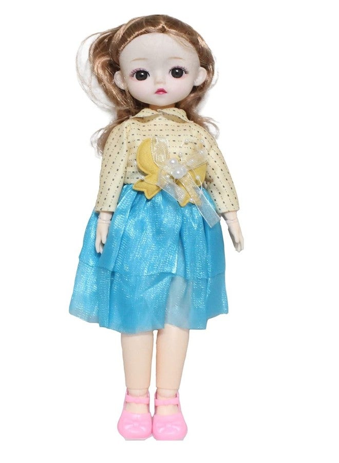 Tickles Set Movable Jointed Makeup Cute Girl Brown Eyes Fashionable Doll for Kids Girls Pack of 2 (Size: 30 cm Color & Design: May Vary) - Image 2