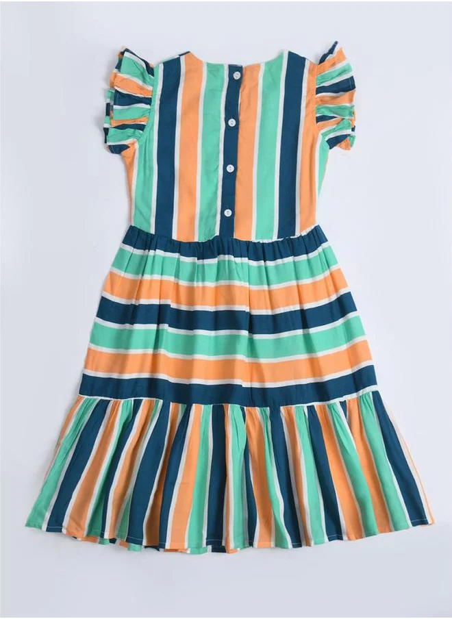 بيلا مودا Striped Button Detail Dress