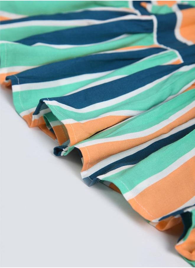 BELLA MODA - Striped Button Detail Dress by Styli - Image 1