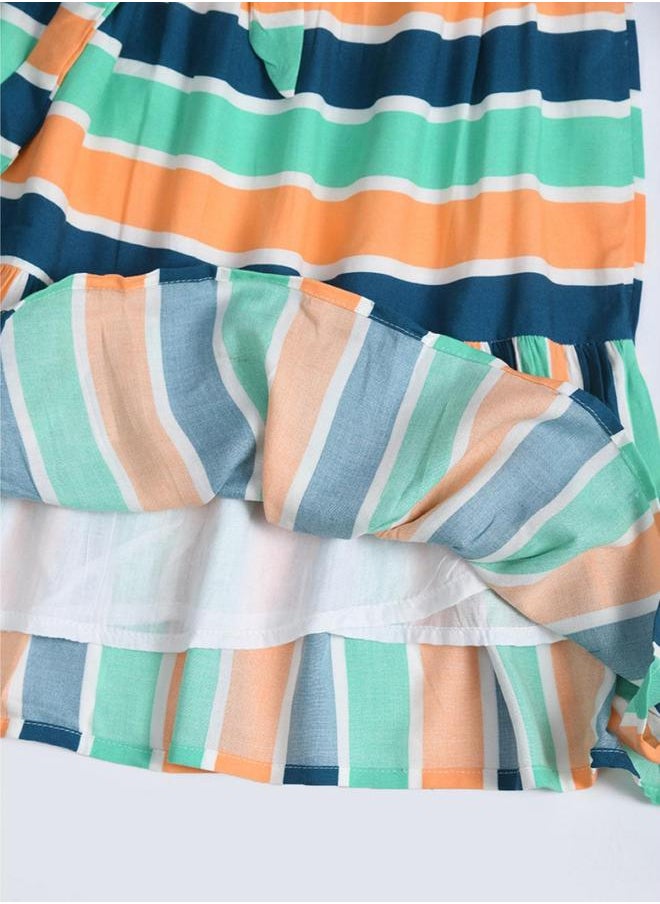 BELLA MODA - Striped Button Detail Dress by Styli - Image 1