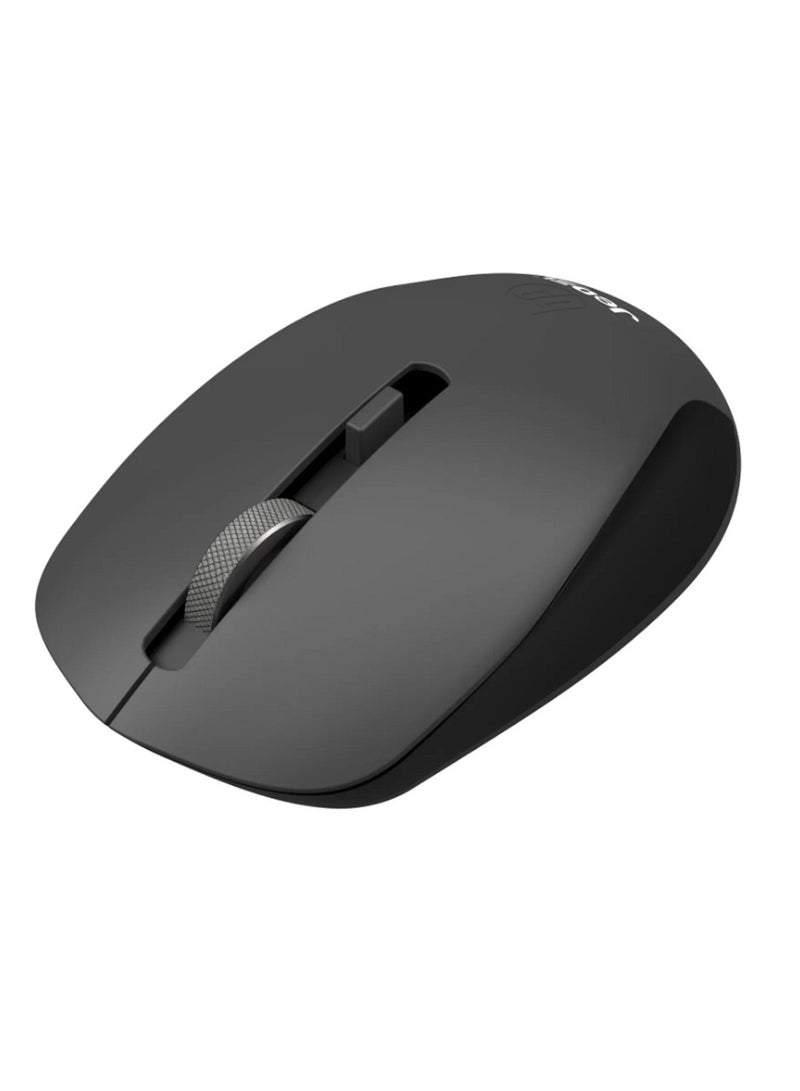 JeDEL Rechargeable Dual Mode Bluetooth / 2.4G Wireless Mouse With 400mAh Battery And Metal Scroll - ON/Off Button - 1600 DPI - Lightweight Ergonomic Design For Office Business | Gray/Black - Image 3