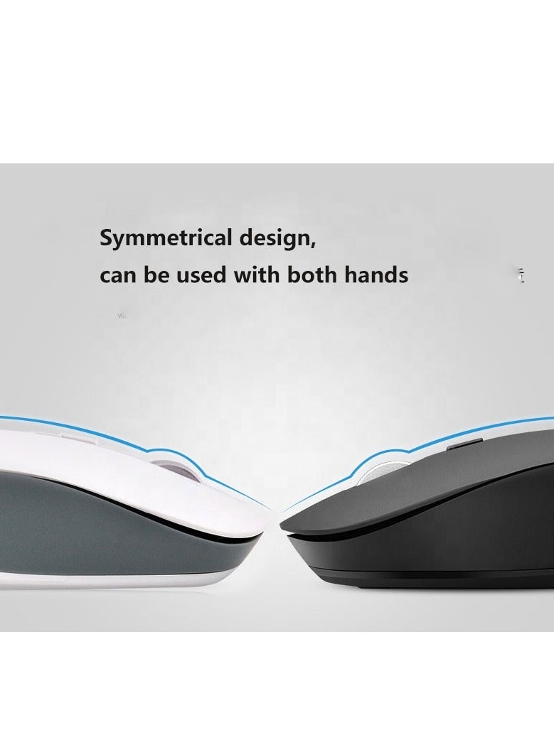 JeDEL Rechargeable Dual Mode Bluetooth / 2.4G Wireless Mouse With 400mAh Battery And Metal Scroll - ON/Off Button - 1600 DPI - Lightweight Ergonomic Design For Office Business | Gray/Black - Image 4