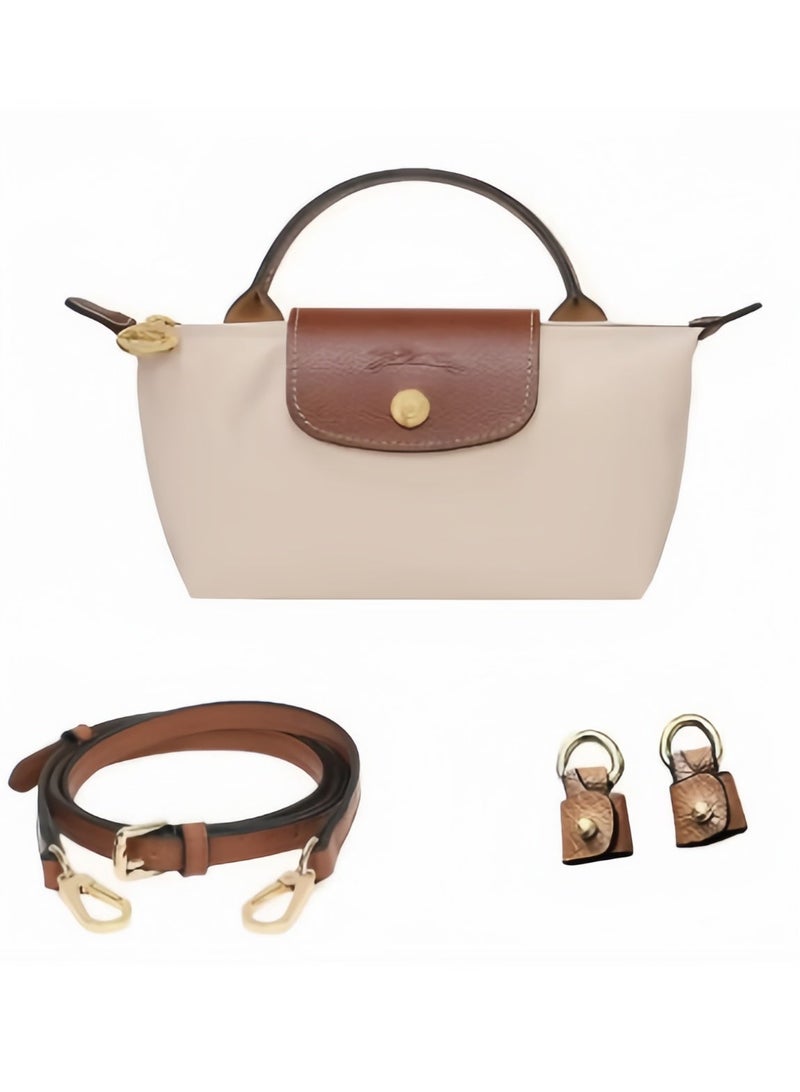 حقيبة مكياج صغيرة نسائية كلاسيكية من لون شامب ، حقيبة يد ، حقيبة كتف ، حقيبة صغيرة محمولة باللون الأبيض العاجي