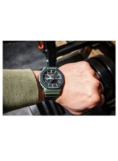 CASIO octagonal sports waterproof and shockproof watch  GA-2100  black green  - Image 2