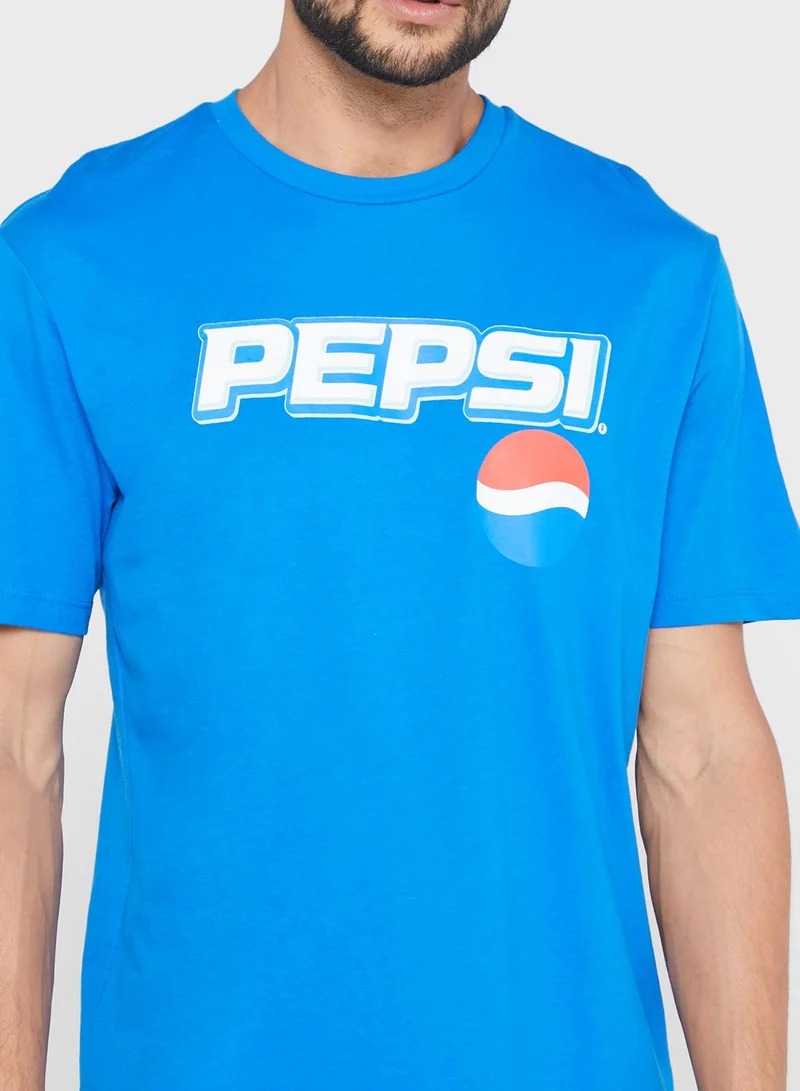Only & Sons Pepsi Logo Crew Neck T-Shirt
