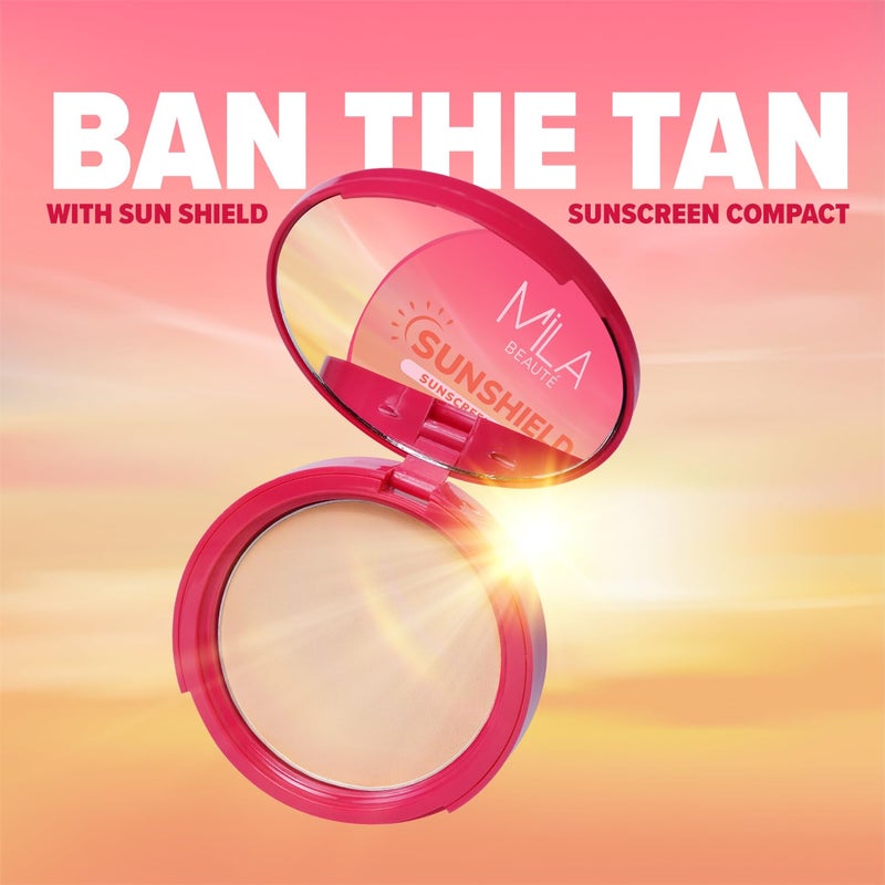 Mila Beaute Sun Shield Sunscreen Compact for Women | Spf 50 Pa+++ Uv Protection | Oil-free Pore Blurring Matte Finish | Niacinamide & Ceramides | Lightweight & Suitable for All Skin Types ( 9g - 3 Beige ) - Image 2