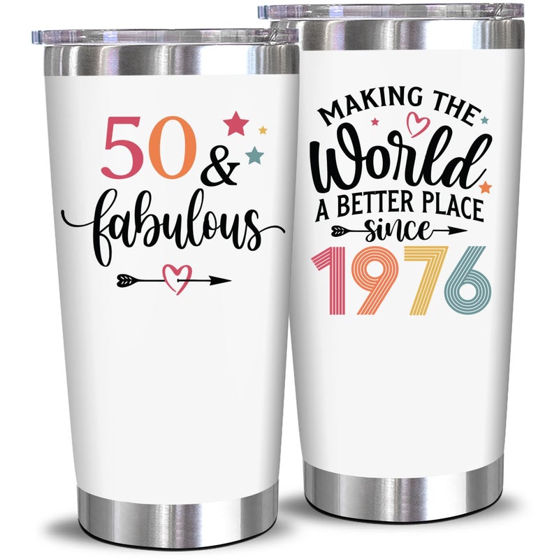 NewEleven 50th Birthday Gifts For Women - 50th Birthday Decorations For Women, Her, Wife, Girlfriend - Gift For Her Turning 50 Year Old - 20 Oz Tumbler - Image 1