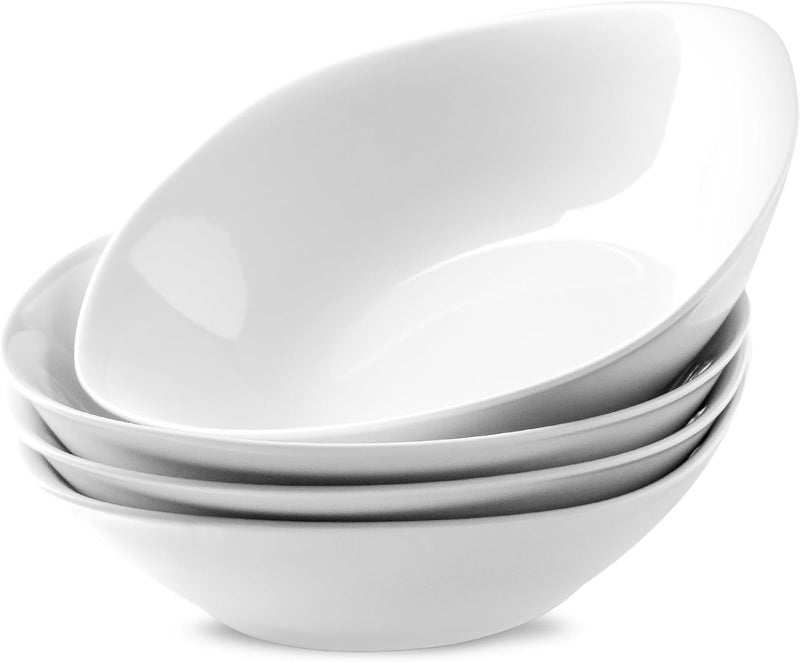 fMBB 4pcs Large Pasta Bowls 35 OZ Porcelain Deep Dinner Plates Big Salad Bowls Set Housewarming Dinnerware Dishwasher Microwave Oven Safe - Image 1