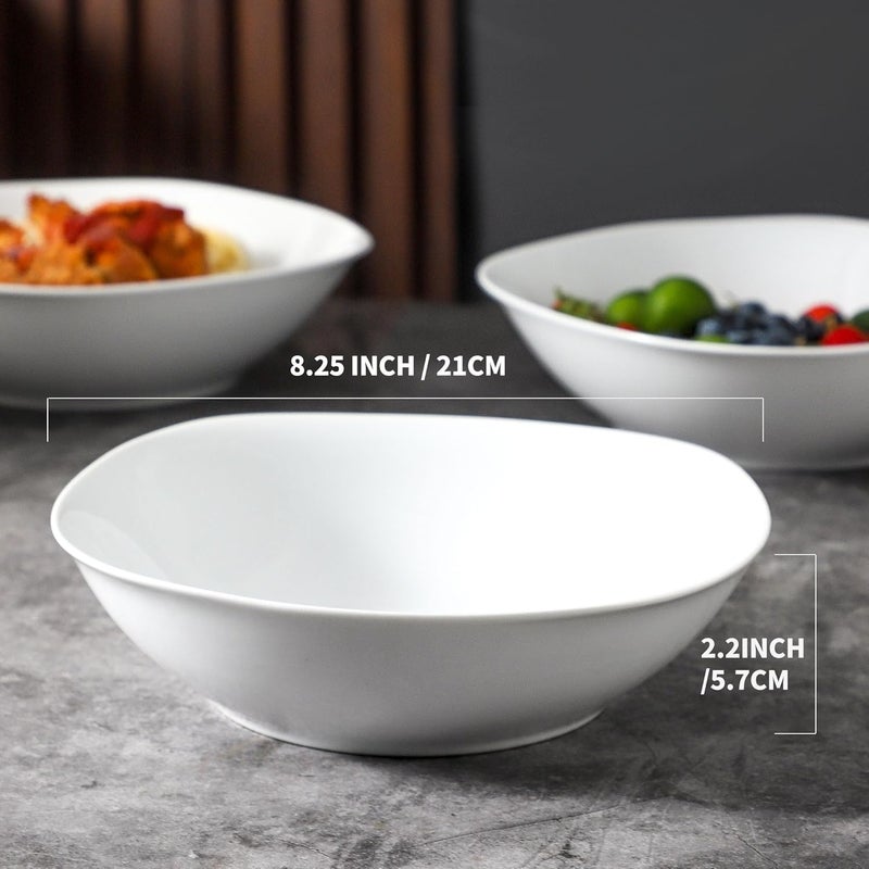 fMBB 4pcs Large Pasta Bowls 35 OZ Porcelain Deep Dinner Plates Big Salad Bowls Set Housewarming Dinnerware Dishwasher Microwave Oven Safe - Image 2