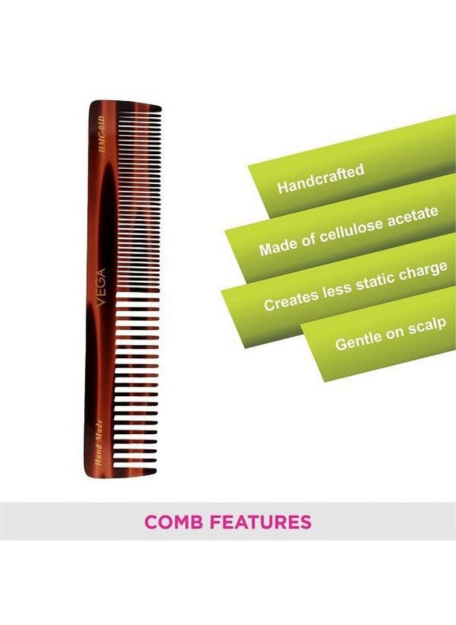 Vega Vega Tortoise Shell Pattern Graduated Dressing Hair Comb,Handmade, (India's No.1* Hair Comb Brand)For Men and Women, (HMC-3D)  - Image 4