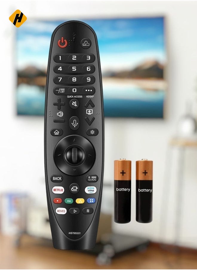 HuHa LG Remote for LG Smart TV from 2019-2022. for Magic LG TV Remote Replacement MR20GA with Voice and Pointer Function. for LG WebOS ThinQ AI UHD OLED 4K Models. 2-Year Full Warranty with Battery  - Image 1