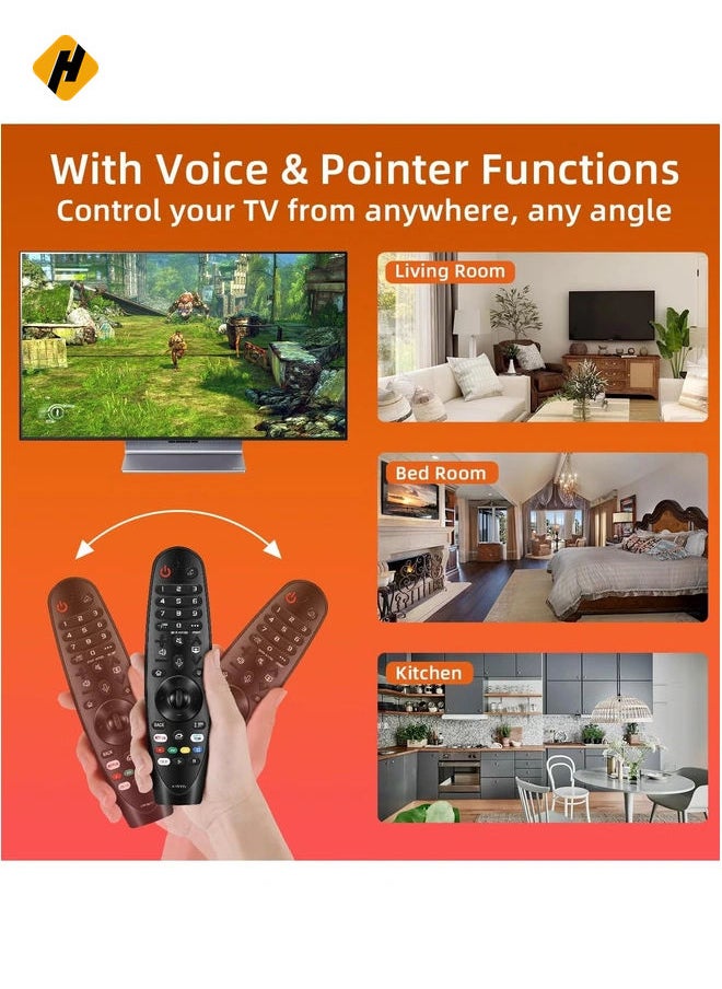 HuHa LG Remote for LG Smart TV from 2019-2022. for Magic LG TV Remote Replacement MR20GA with Voice and Pointer Function. for LG WebOS ThinQ AI UHD OLED 4K Models. 2-Year Full Warranty with Battery  - Image 3