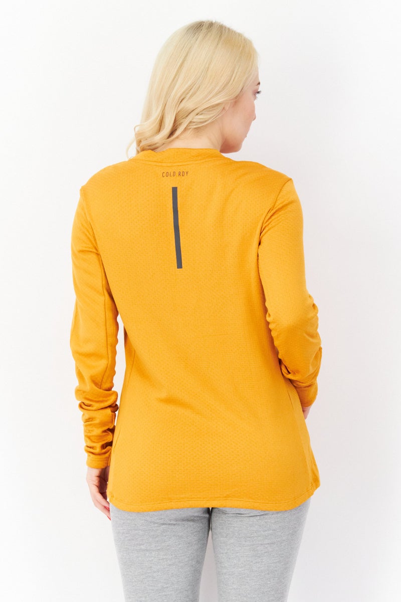 Adidas Women Sportswear Fit Long Sleeve Training Top, Yellow - Image 3