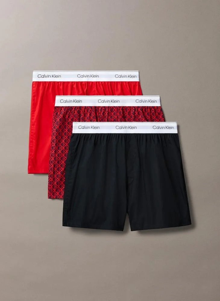 CALVIN KLEIN 3 Pack Slim Boxers - Icon Cotton Stretch