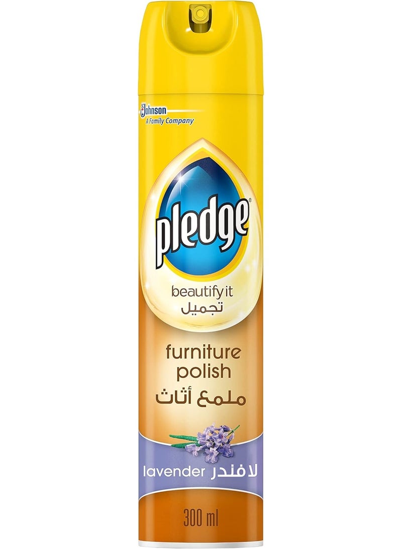 Pledge Beautify It Furniture Polish Spray, Lavendar Scent, 300ml - Image 1