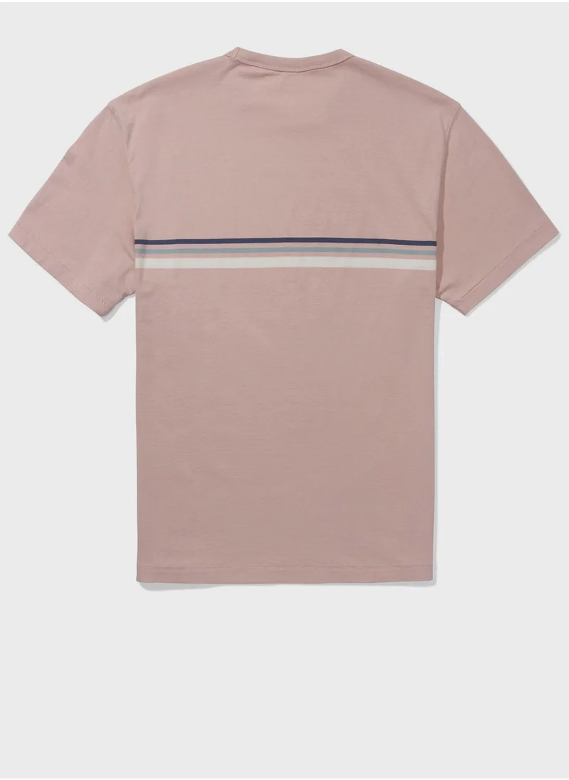 American Eagle Striped Crew Neck T-Shirt