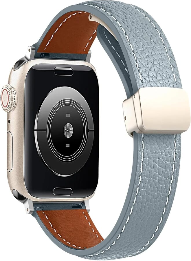 Next Store Magnetic Durable Leather Watch Band Compatible with iWatch Ultra/Ultra 2 Series 1/2/3/4/5/6/7/8/9/se, Compatible with iWatch 42mm 44mm 45mm 49mm