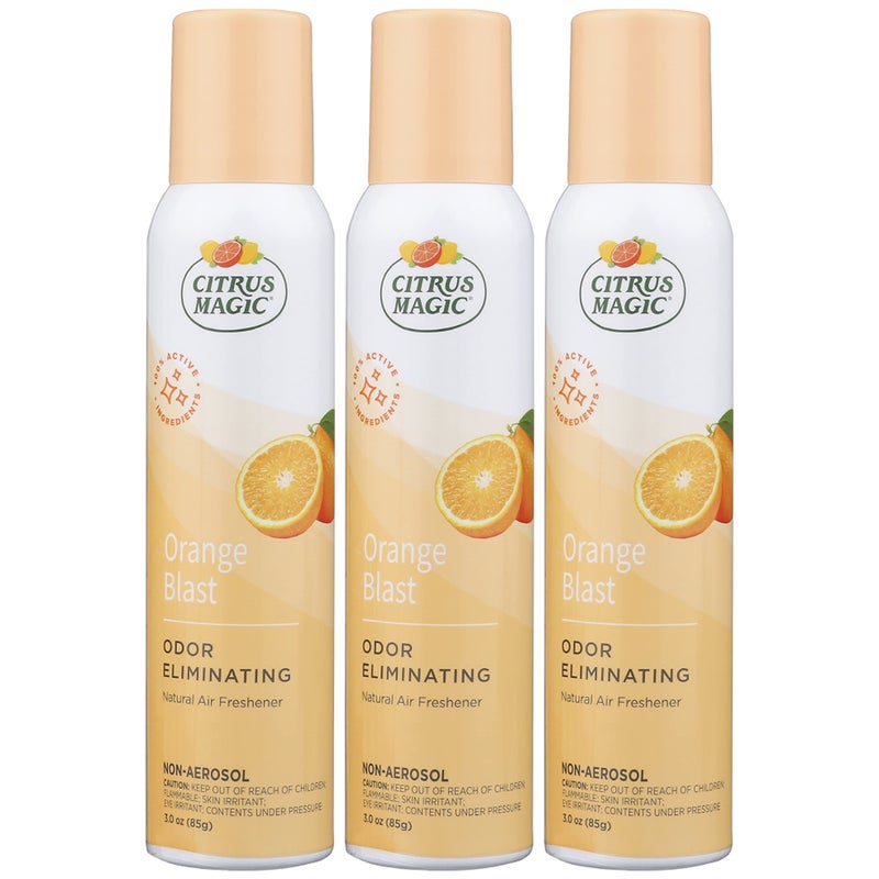 Citrus Magic رذاذ معطر هواء طبيعي لإزالة الروائح الكريهة من سيتروس ماجيك للمنزل، انفجار البرتقال، 3 أونصات، عبوة من 3 - Image 1