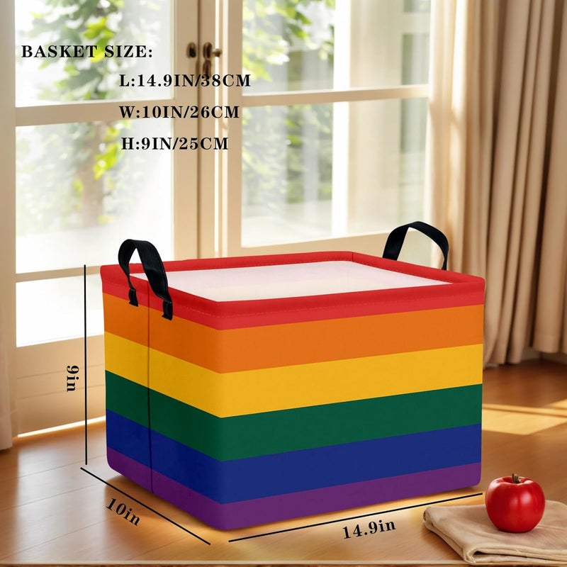SETAMA Rainbow Storage Baskets for Shelves for Classroom and Nursery Bin & Toy Organizer for Baby Room (Colorful Stripes) - Image 3