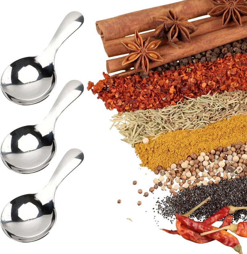 EWUHRY 6 Piece Small Spoons for Condiments - 304 Stainless Steel Spice Spoons Small Canister Scoops Jar Spoons for Honey Candy, Coffee, Tea, Salt, Jam, and Mustard - Ice Cream Dessert Spoon - Image 5