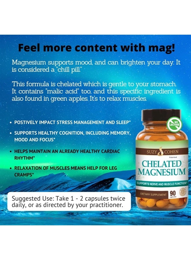 Script Essentials Chelated Magnesium Capsules - Supports Nerve and Muscle Function - 90 Capsules - by Suzy Cohen, RPh - Image 4