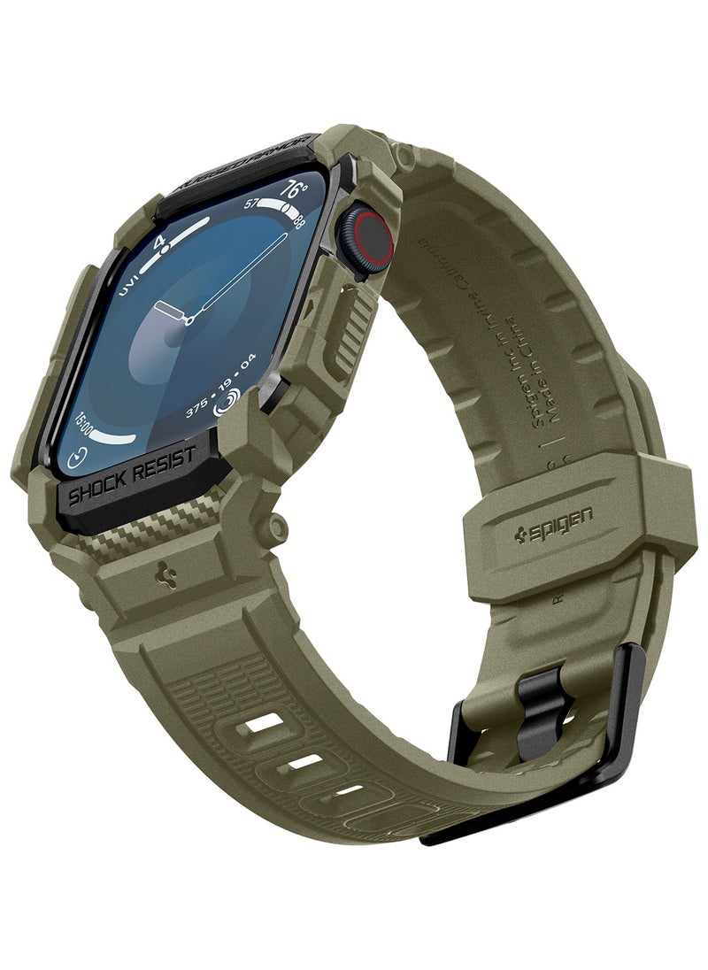 Spigen Rugged Armor Pro for Apple Watch Series 10 (46mm) Case with Band - Vintage Khaki  - Image 4