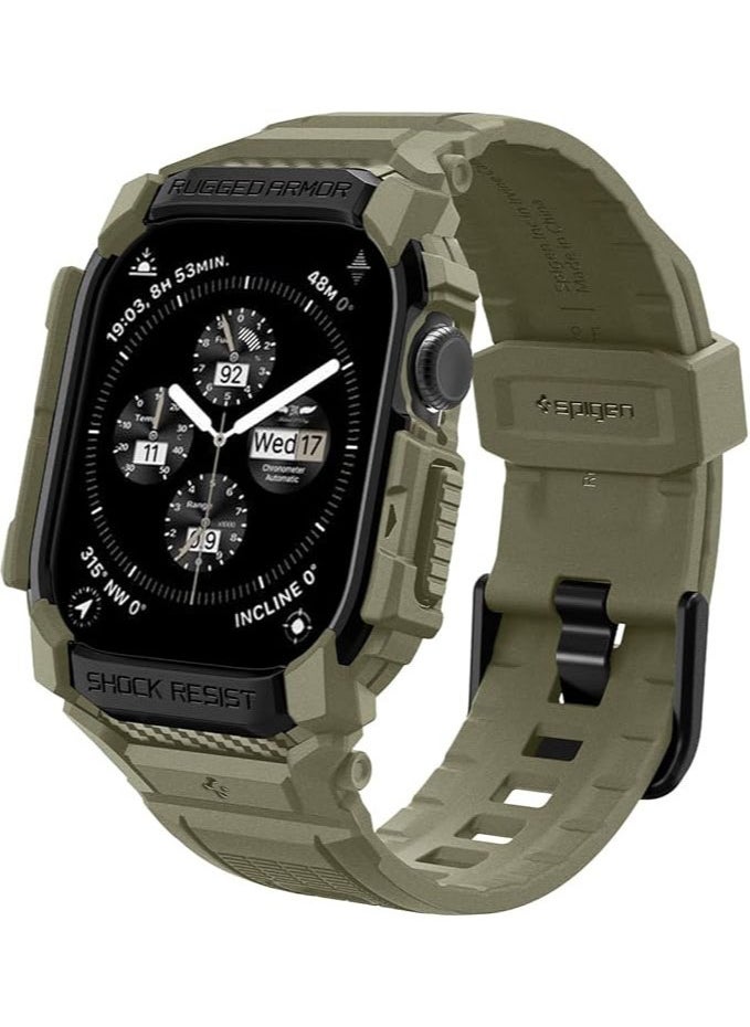 Spigen Rugged Armor Pro for Apple Watch Series 10 (46mm) Case with Band - Vintage Khaki  - Image 1