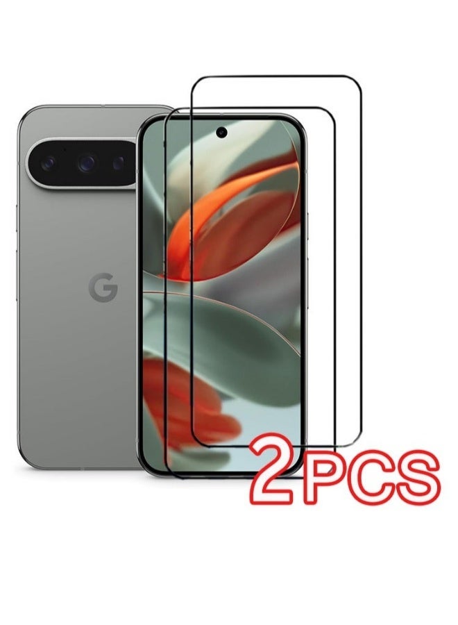 2 Pack Designed for Google Pixel 9 Pro/Google Pixel 9 Screen Protector 6.3" Tempered Glass, Ultrasonic Fingerprint Compatible, Easy Installation Frame, Anti Scratch, Bubbles-Free, Case Friendly - Image 1