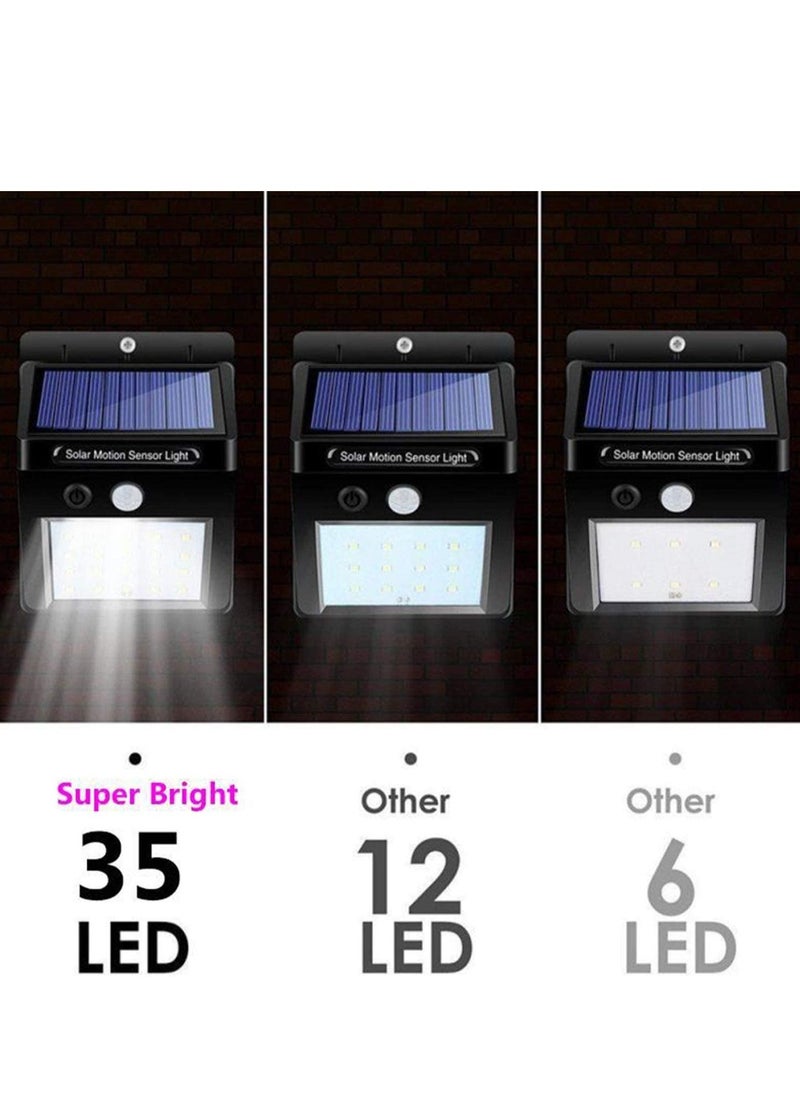 ELTRAZONE 【4 pack】 35 LED Solar Lights Outdoor Waterproof Solar Motion Sensor Light Wireless Lights Outside Wall Lamp for Driveway Patio Garden Path - Image 4