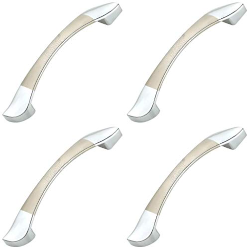 FAST CP Pandadi Chrome Plated and Stainless Steel Silver Finish Furniture Cabinet Pull Handle for Cabinets Door & Drawer 4pcs (96mm 4inch) - Image 1